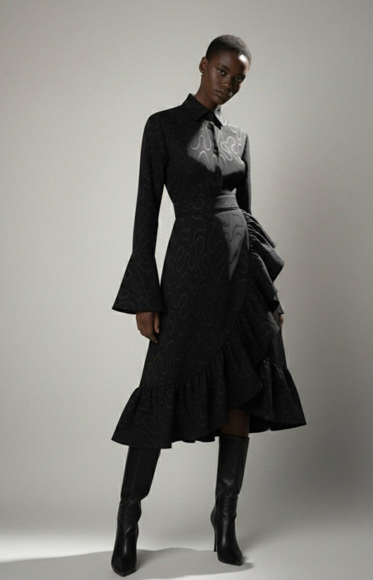 Linen Black Jacquard 2-Piece