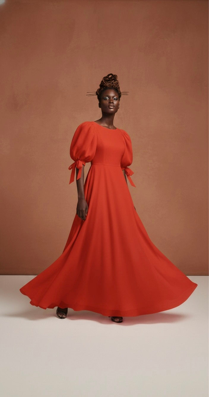 Organdy Orange Dress