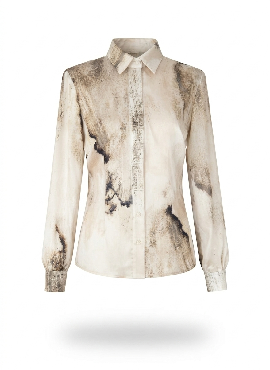 The Ink-Bleed Satin Shirt