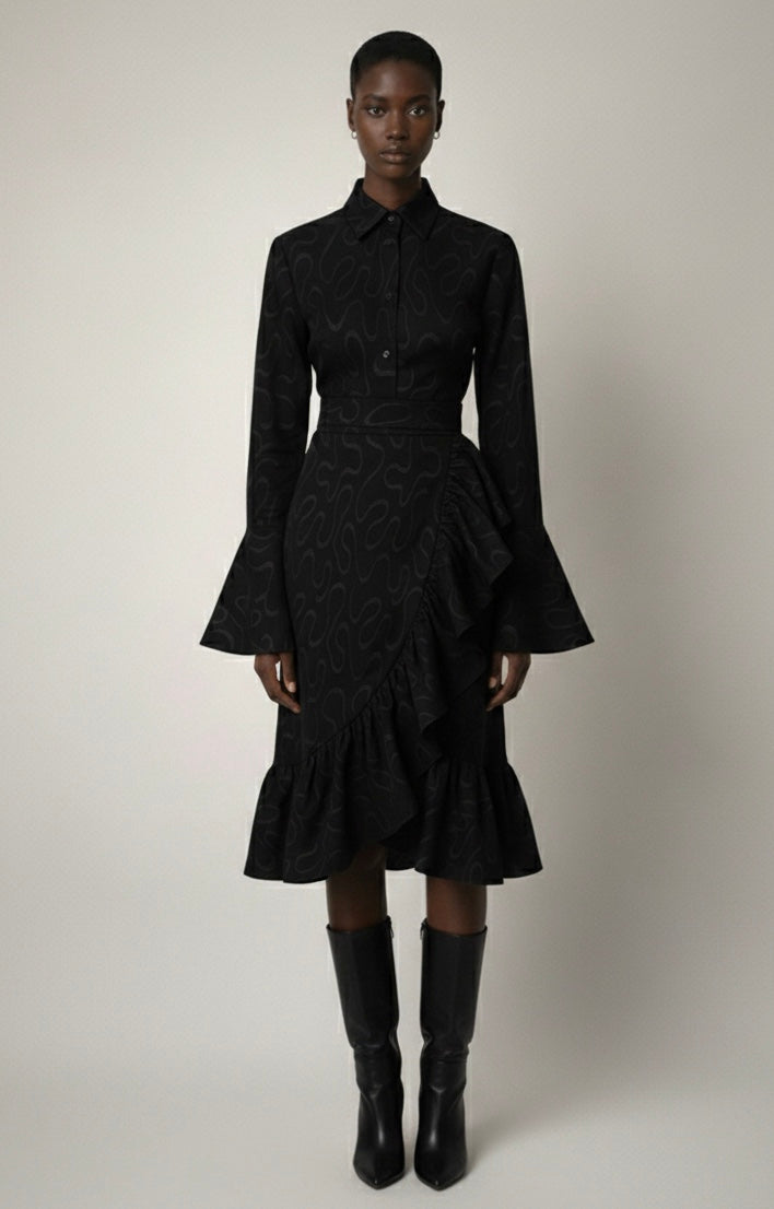 Linen Black Jacquard 2-Piece