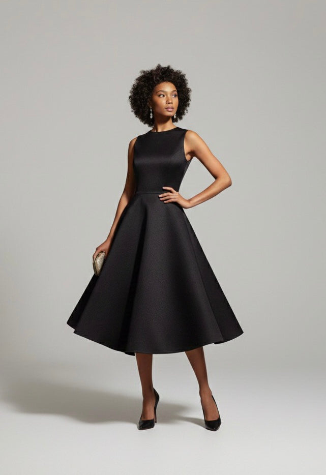 Structured Midnight Flare Dress