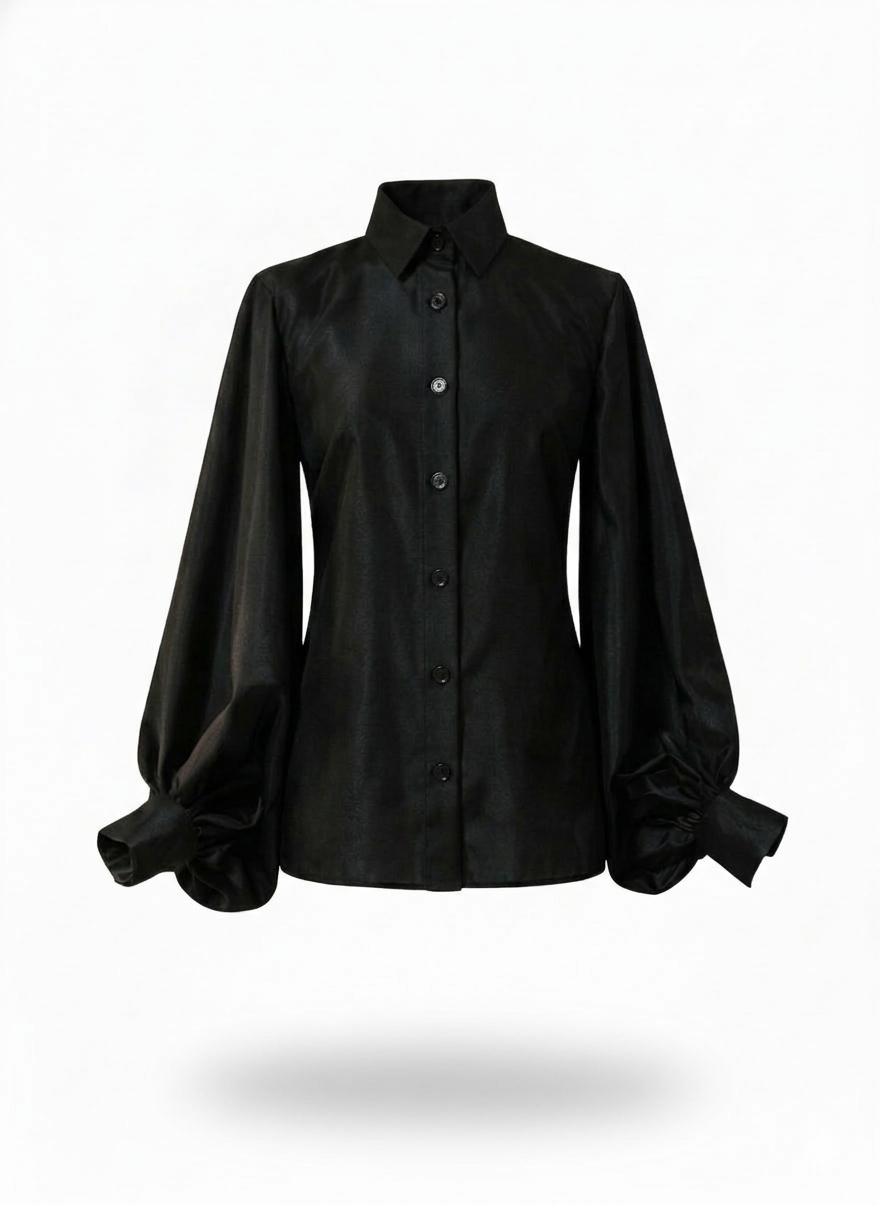 Architectural Bishop Sleeve Button-Down