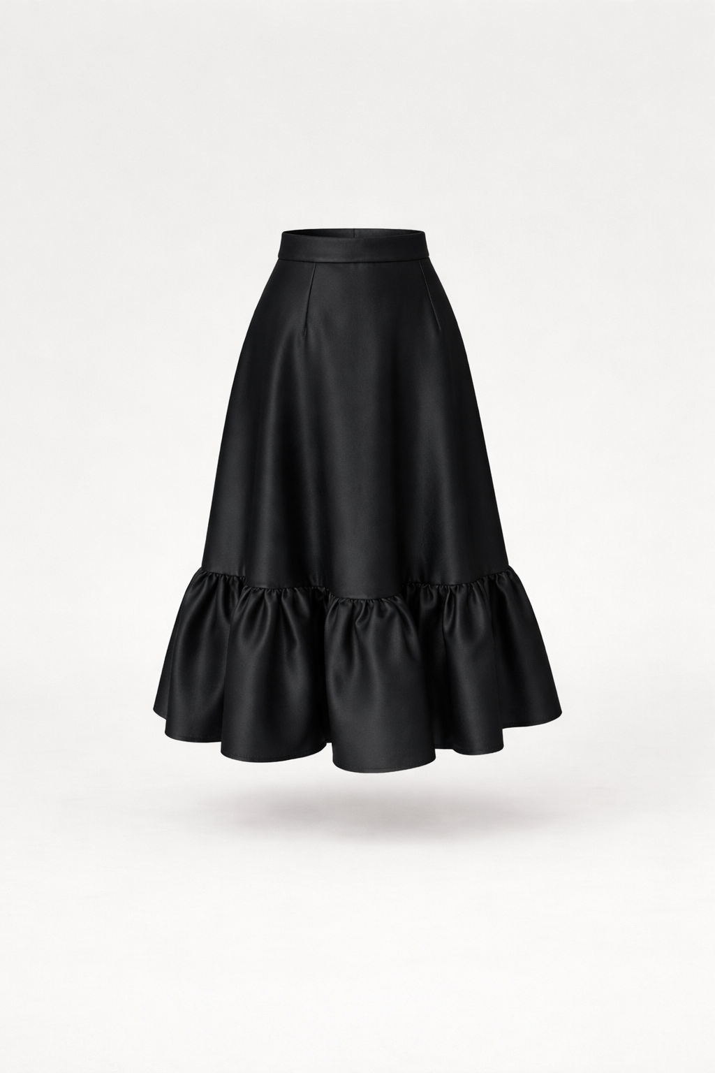The Sculpted Ruffle Mid Skirt