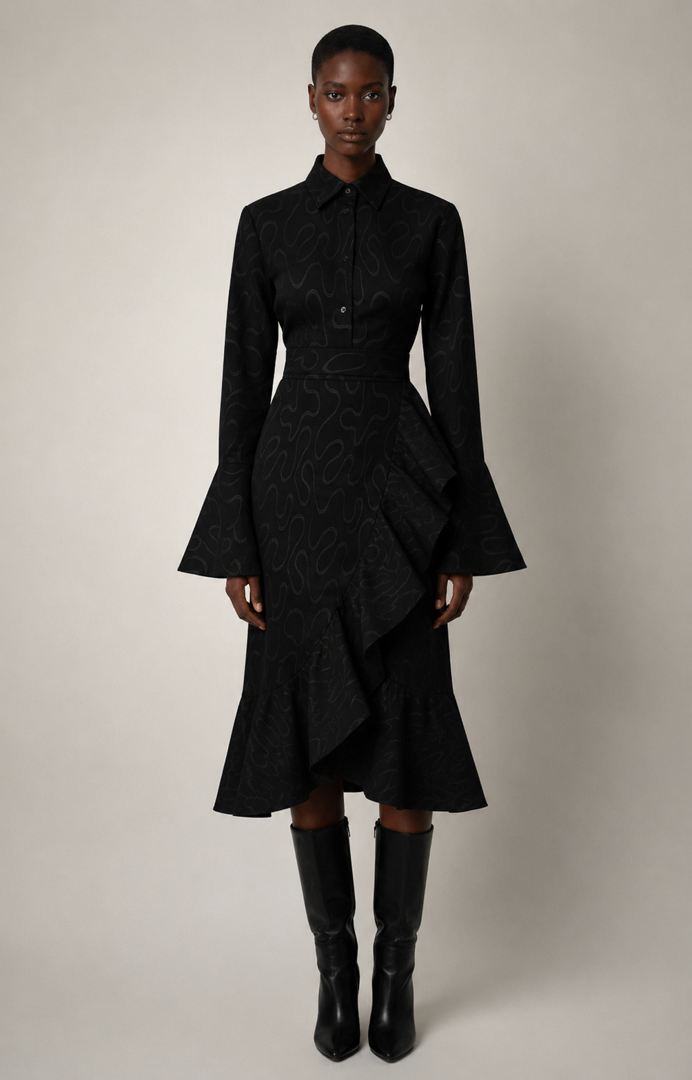 Linen Black Jacquard 2-Piece